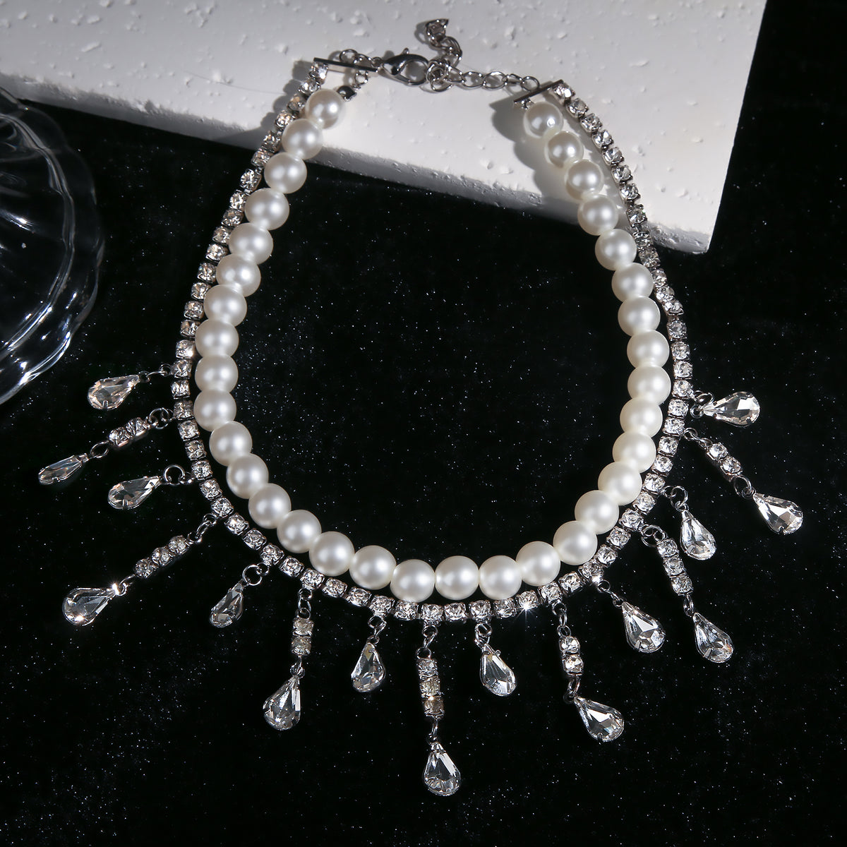 Baroque Zirconia Pearl Necklace|Baroque Necklace| Sheilabox