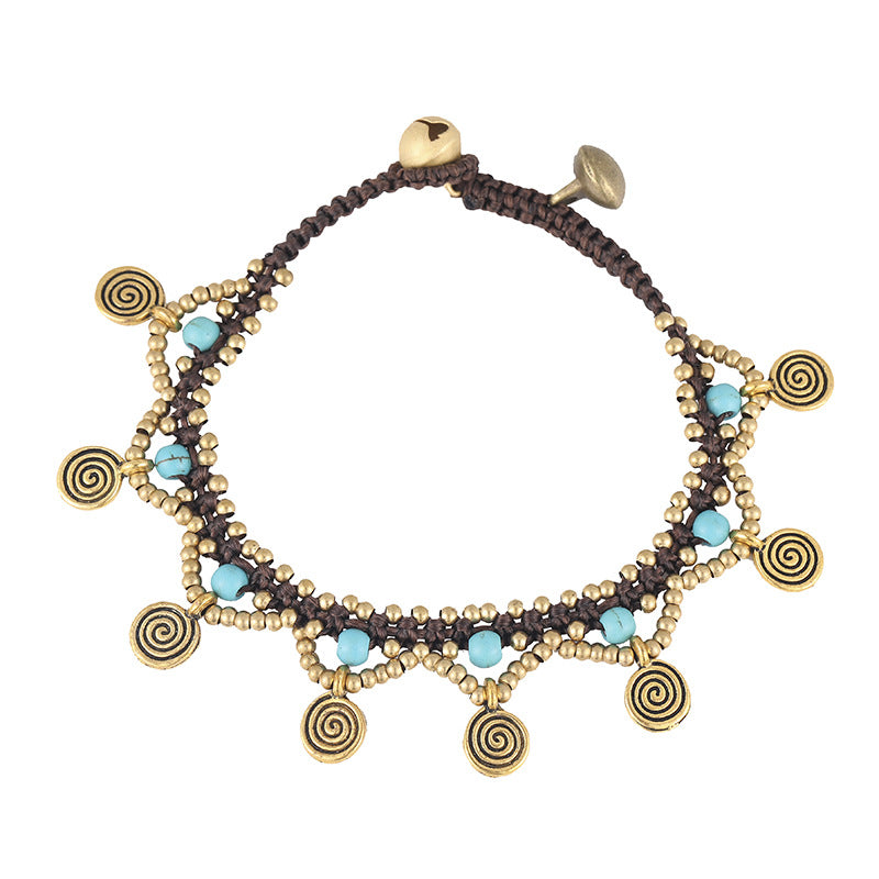 Bohemian Charm Thai Copper Turquoise Woven Bracelet