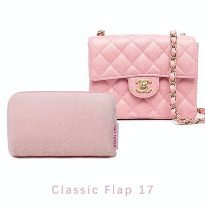 Soft Pink Furry Pillow Luxury Bag Shaper for Classic Flap Bag 17/20/25