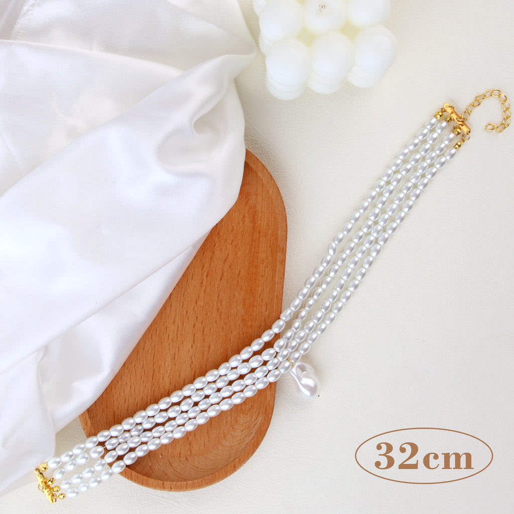 Multi Layer Pearl Beaded Necklace