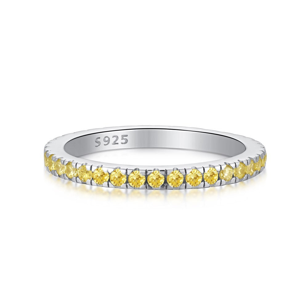 Radiant Rainbow S925 Sterling Silver Starlight Zirconia Ring