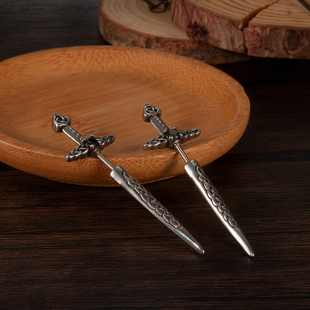 Celtic Sword Stud Earrings