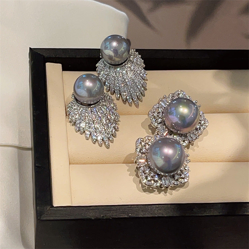 Pearl Luminance - Luxe Zirconia and Mother-of-Pearl Stud Earrings