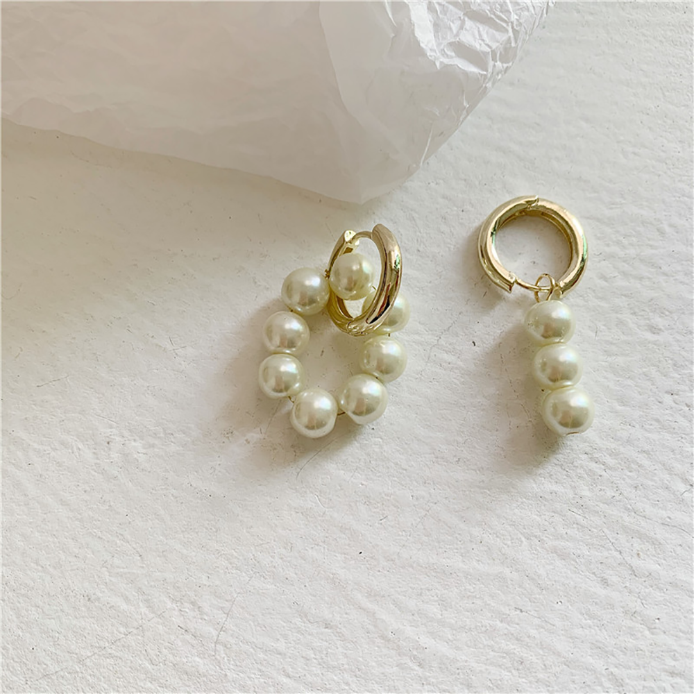 Boucles d'Oreilles Perles Asymétriques