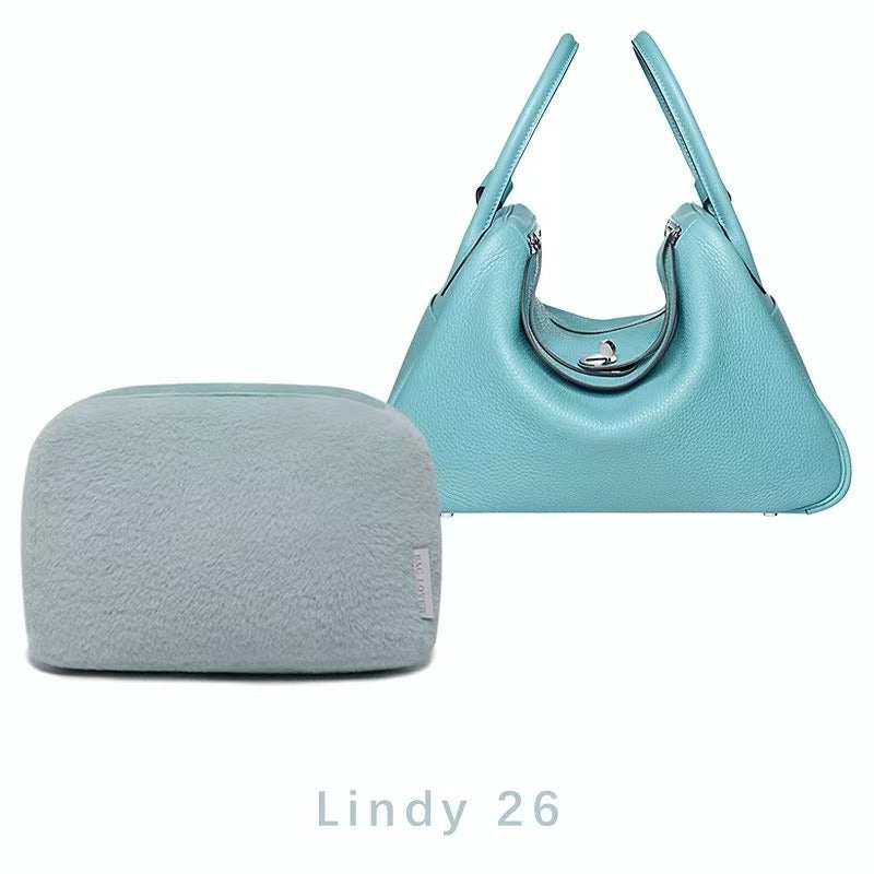 Baby Blue Faux Fur Pillow Luxury Bag Shaper For Hermes Lindy 26/30