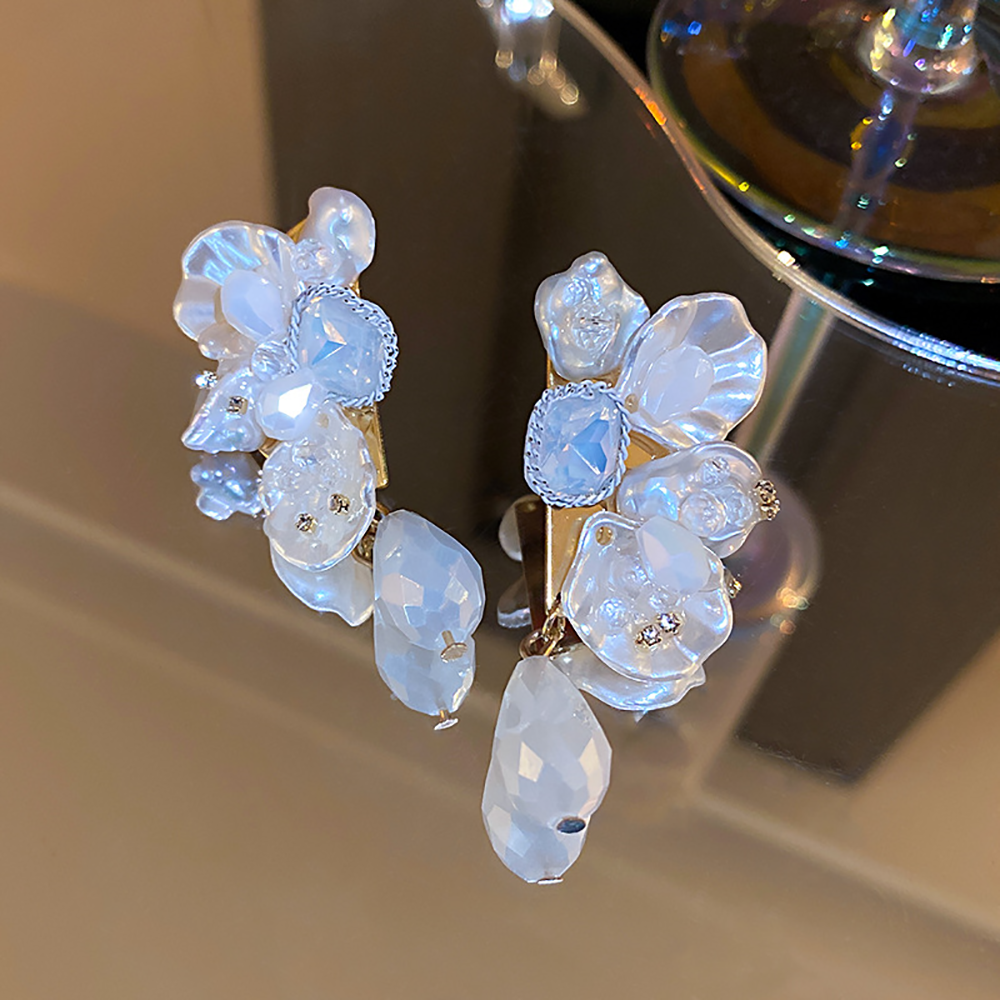 Boucles d'oreilles baroques en perles de cristal