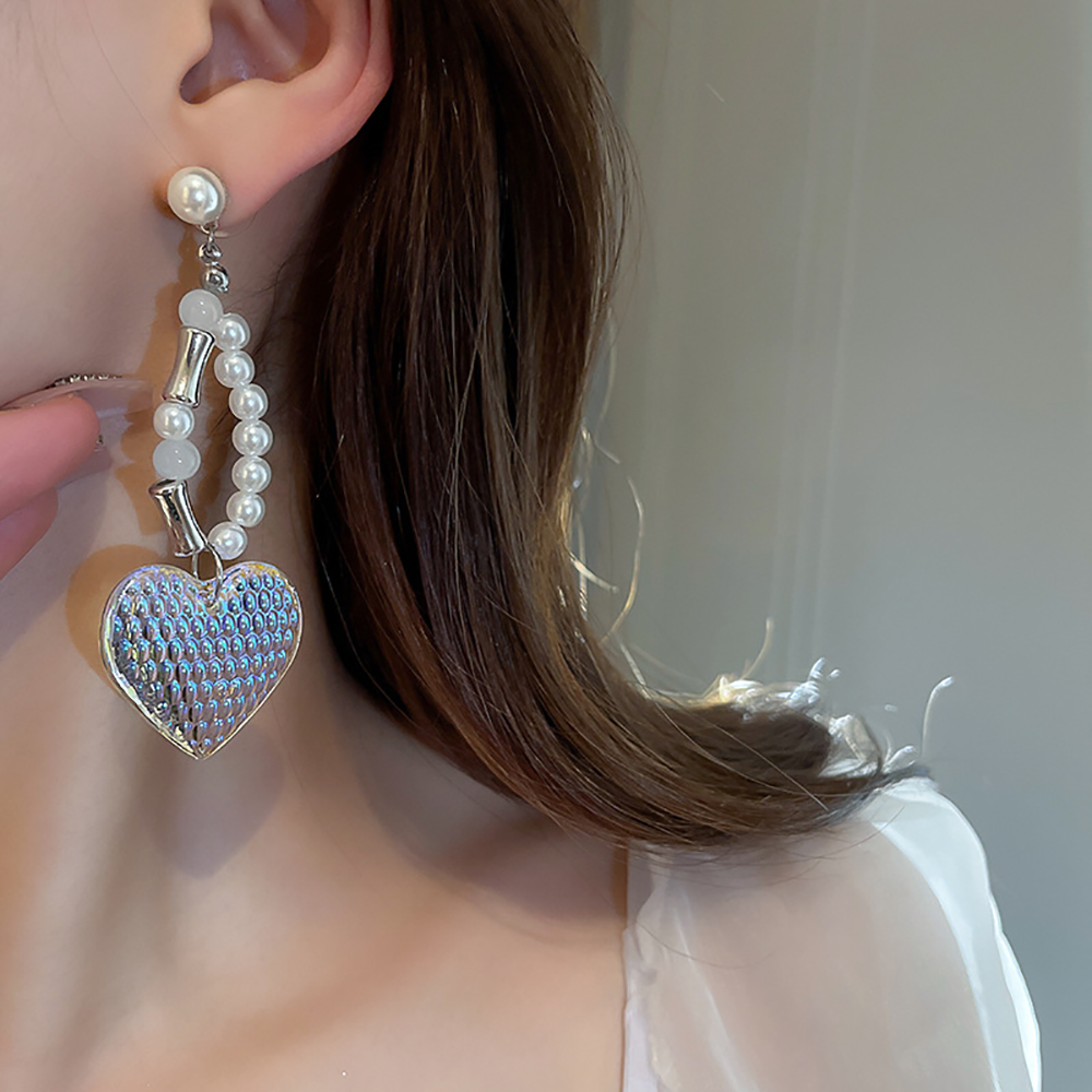 Collier baroque de perles claires colorées irrégulières