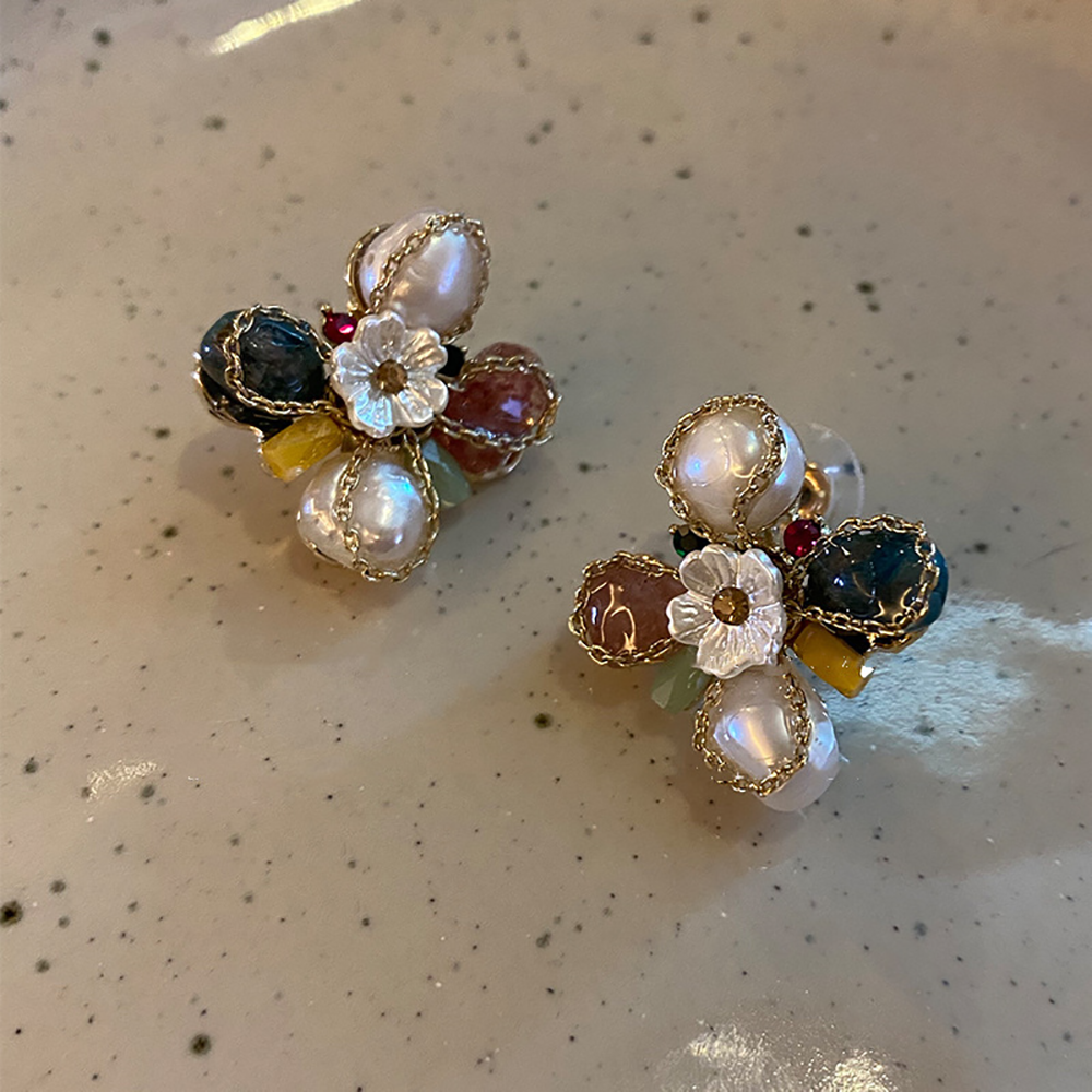 Baroque Mix Flower Earrings