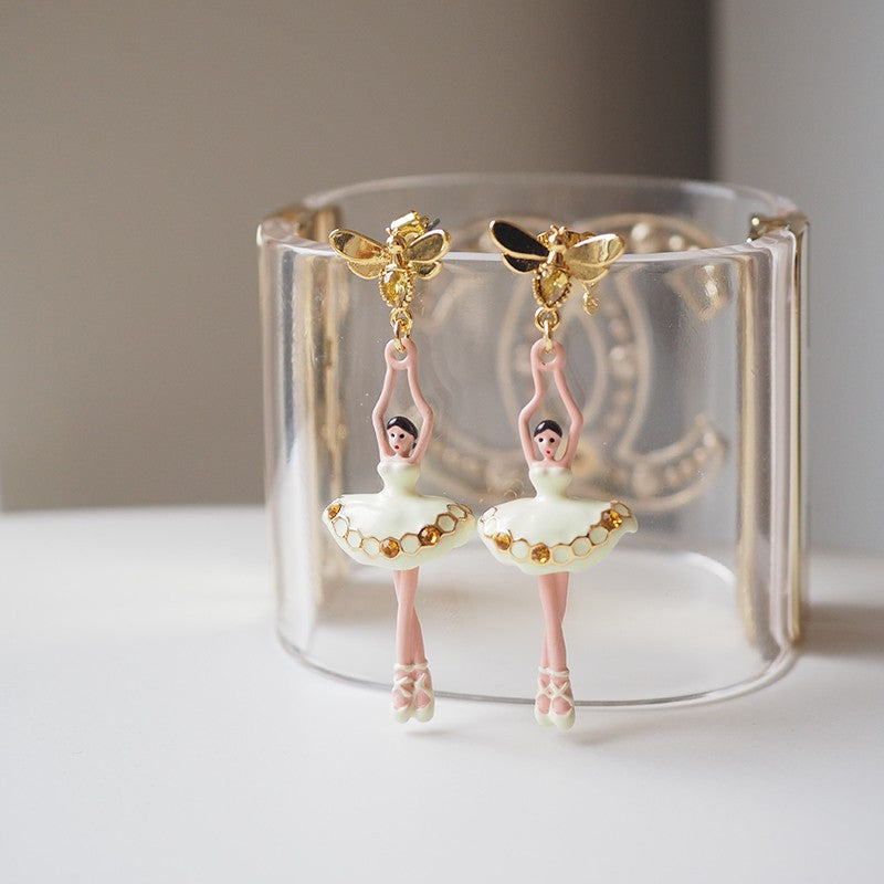 Bee Ballerina Dangle Earrings
