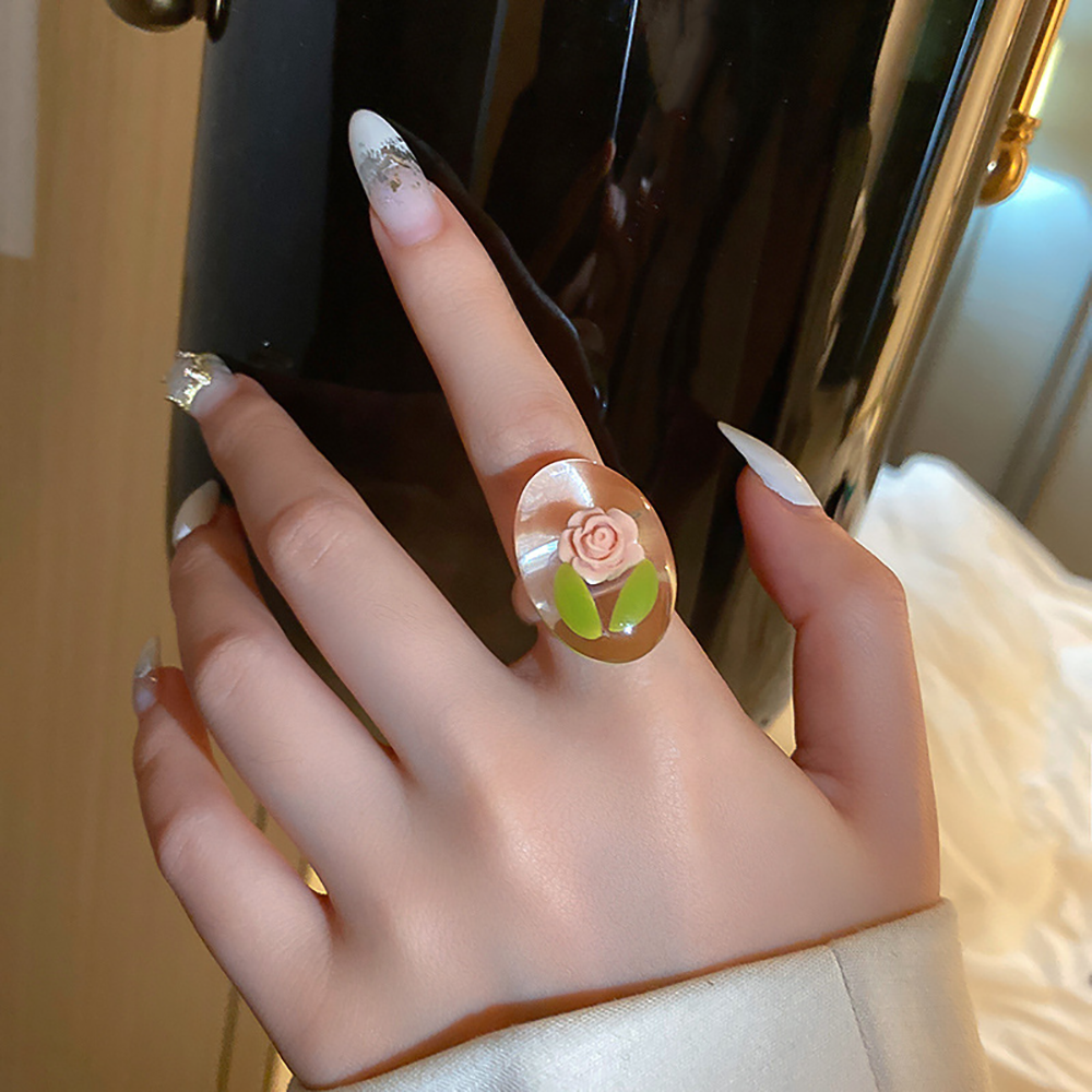 Clear Floral Ring