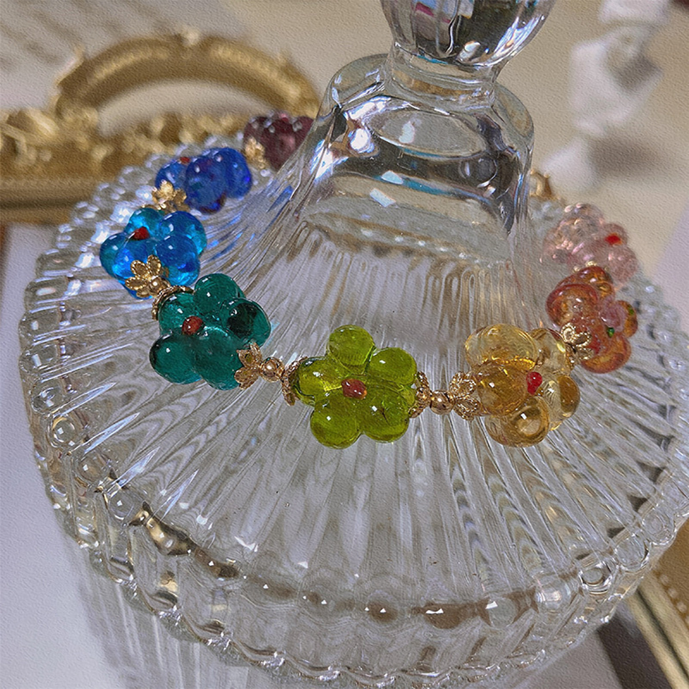 Bracelet de fleurs colorées