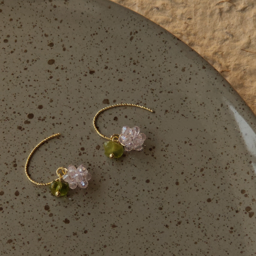 Crystal Beaded Grape Earrings