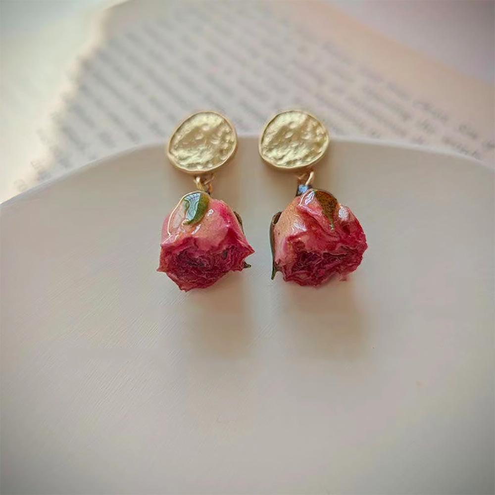 Eternal Rose Flower Earrings