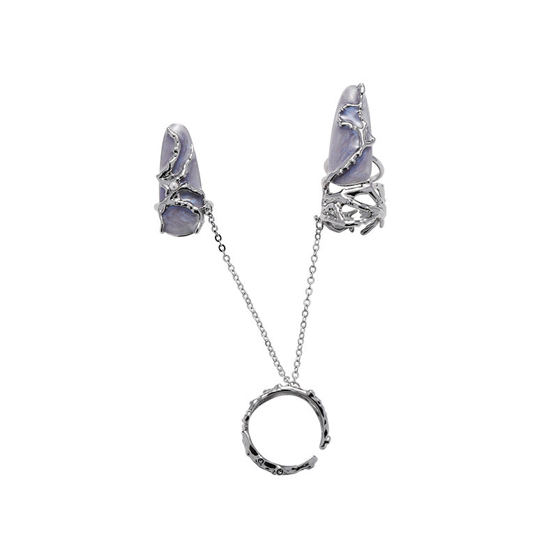 Fancy Pearl Chain Nail Rings | Nail Ring Collection