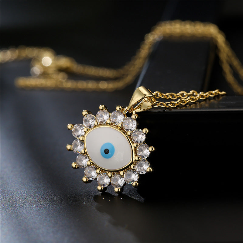 Gold Eye Charm Necklace