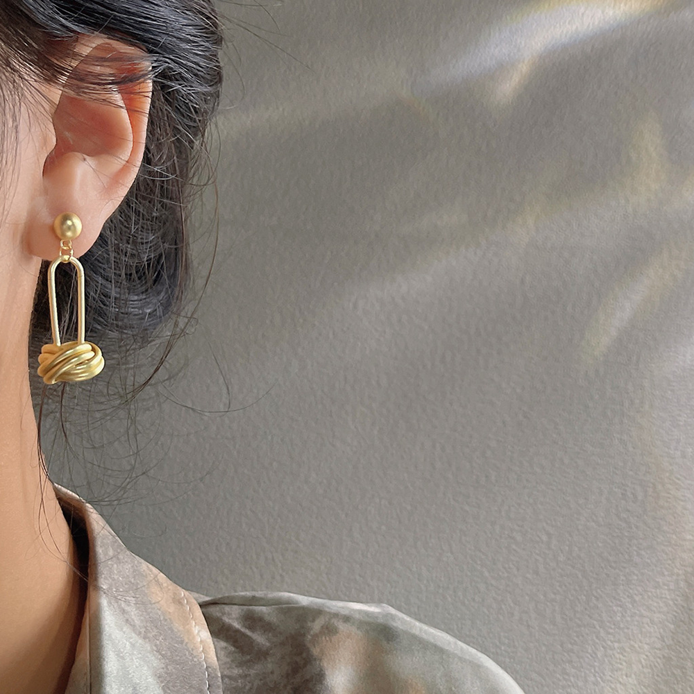 Gold Knotted Earrings