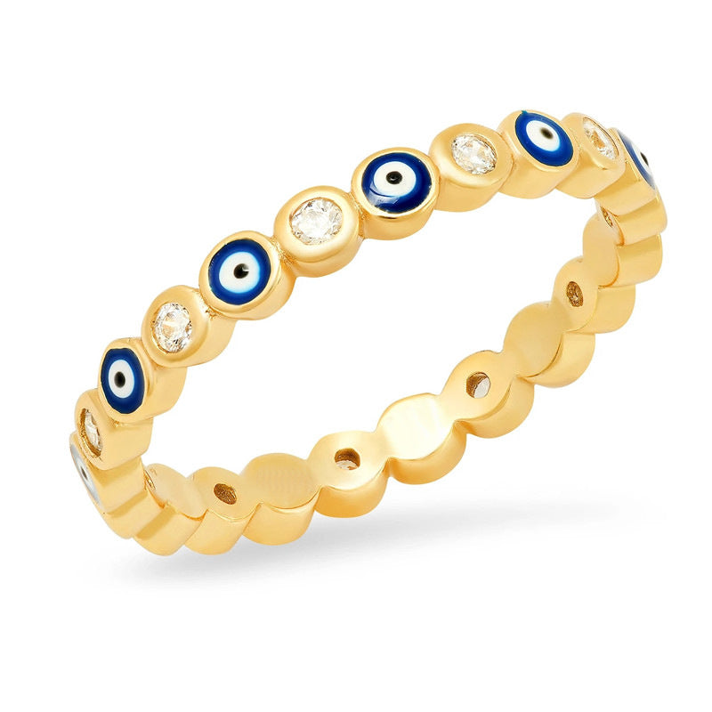 Gold Plated Evil Eye Ring