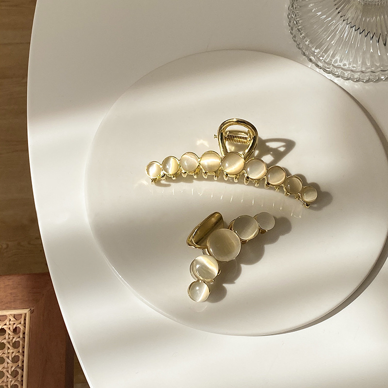 Golden Gemstone Hair Claw Clip Set