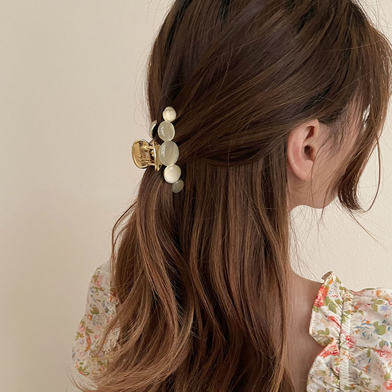 Golden Gemstone Hair Claw Clip Set