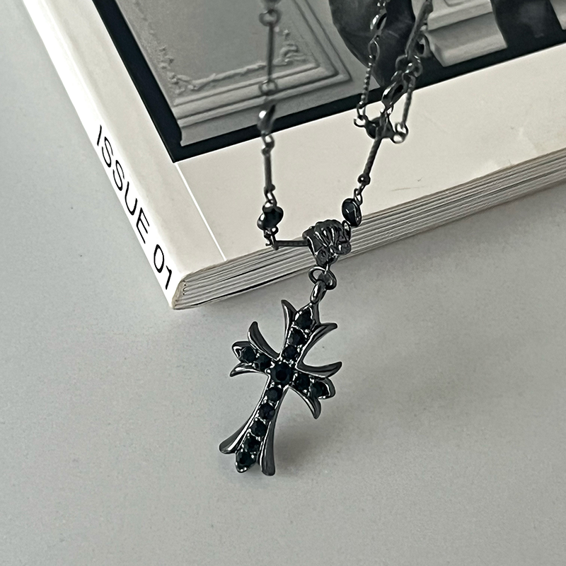 Gothic Double Layer Cross Pendant Necklace