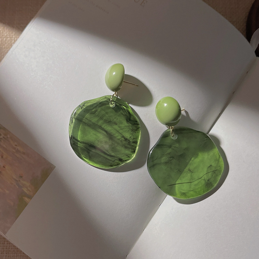 Pendientes colgantes de acrílico verde
