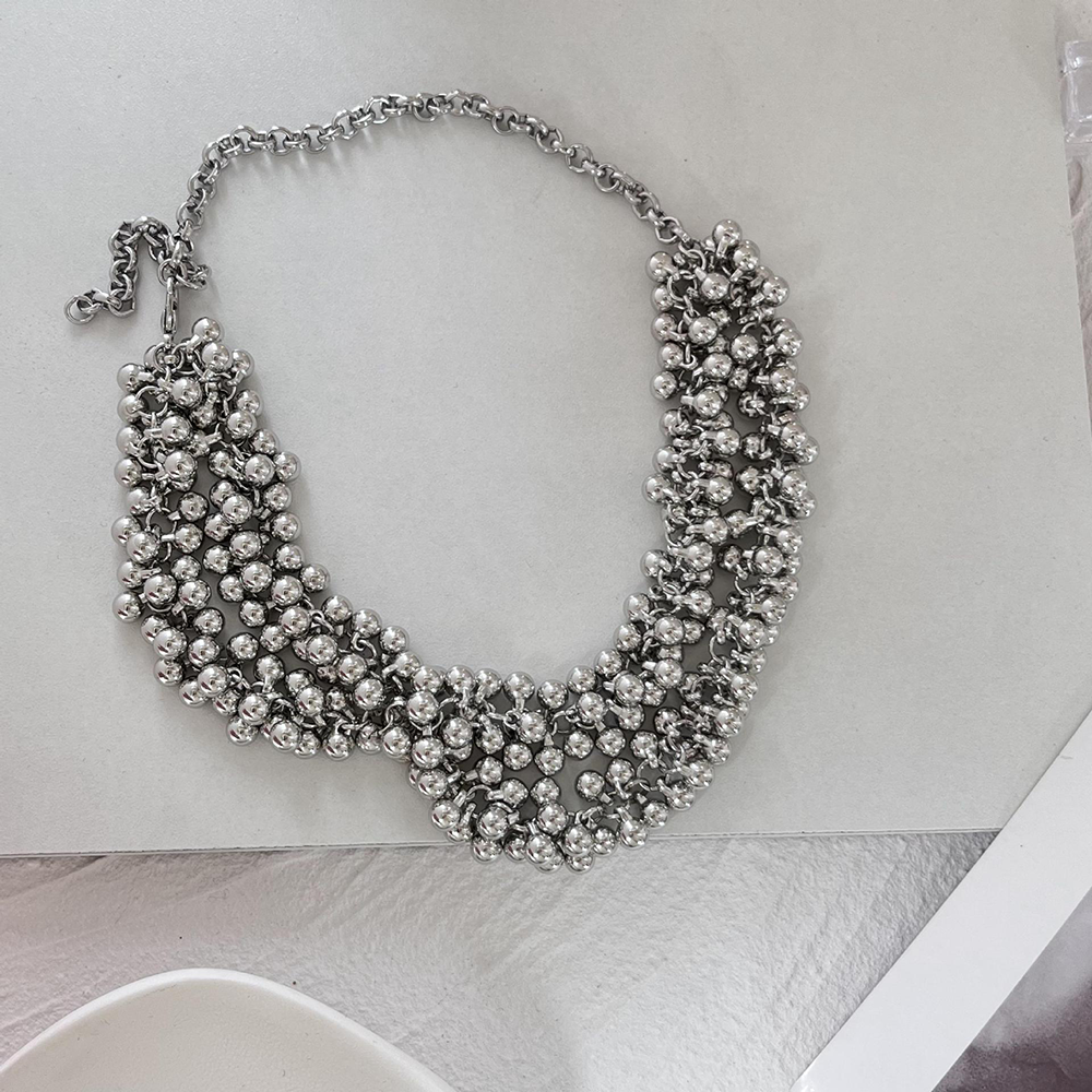 Silver Double Statement Necklace