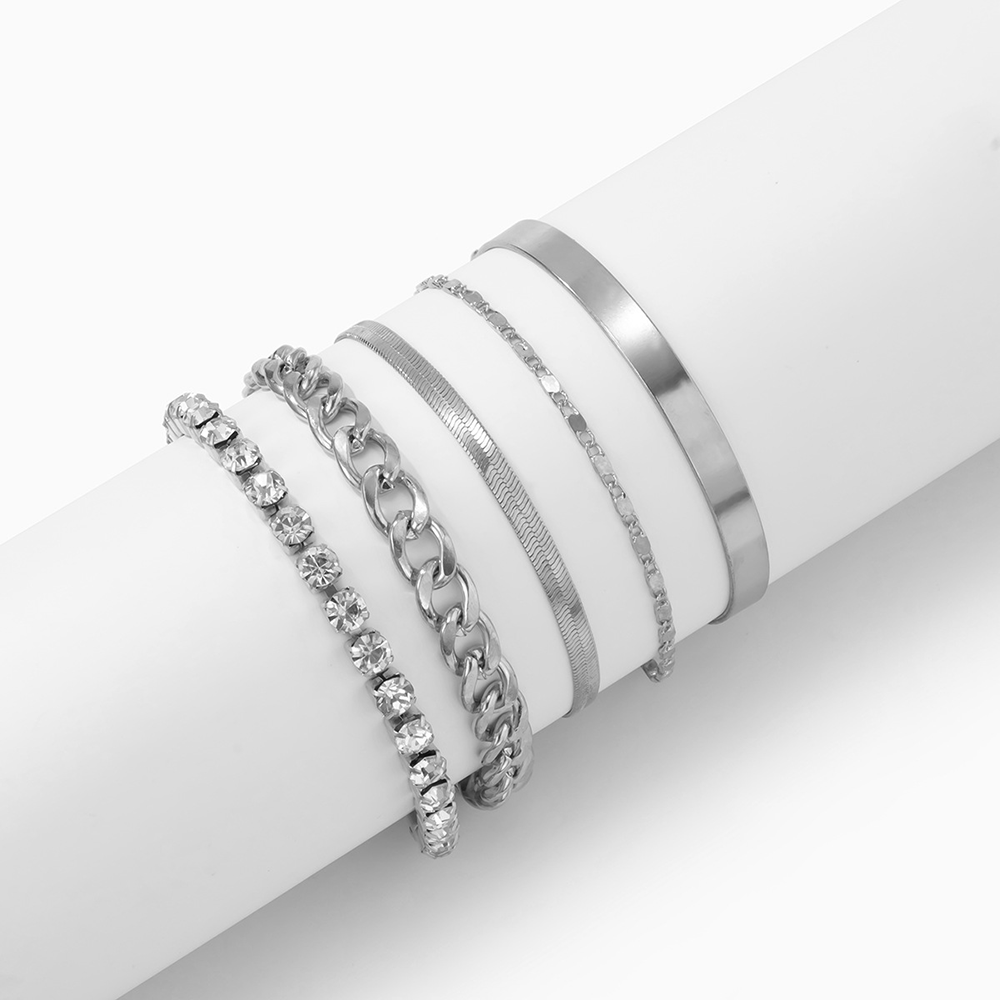 Multi-element Rhinestone Set Bracelet