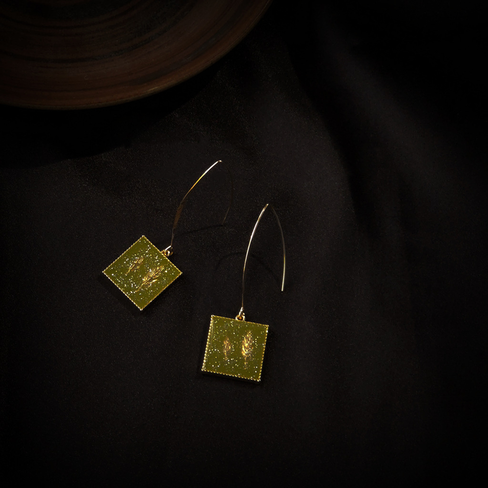 Olive Green Hook Earrings