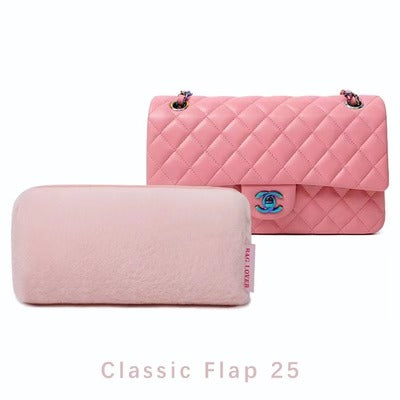 Soft Pink Furry Pillow Luxury Bag Shaper for Classic Flap Bag 17/20/25