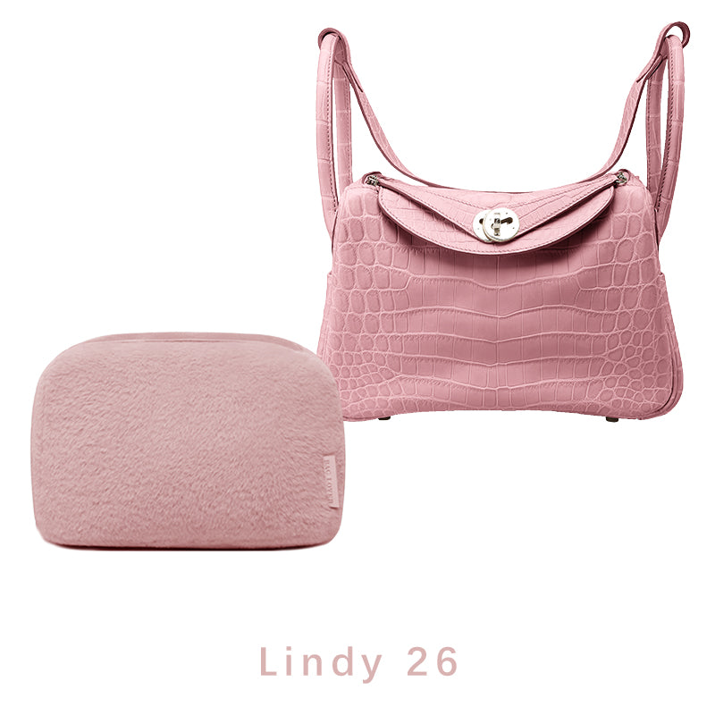 Soft Pink Faux Fur Pillow Luxury Bag Shaper For Hermes Lindy 26/30