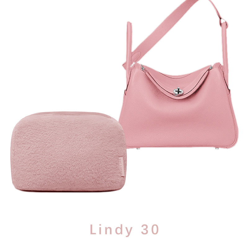 Soft Pink Faux Fur Pillow Luxury Bag Shaper For Hermes Lindy 26/30