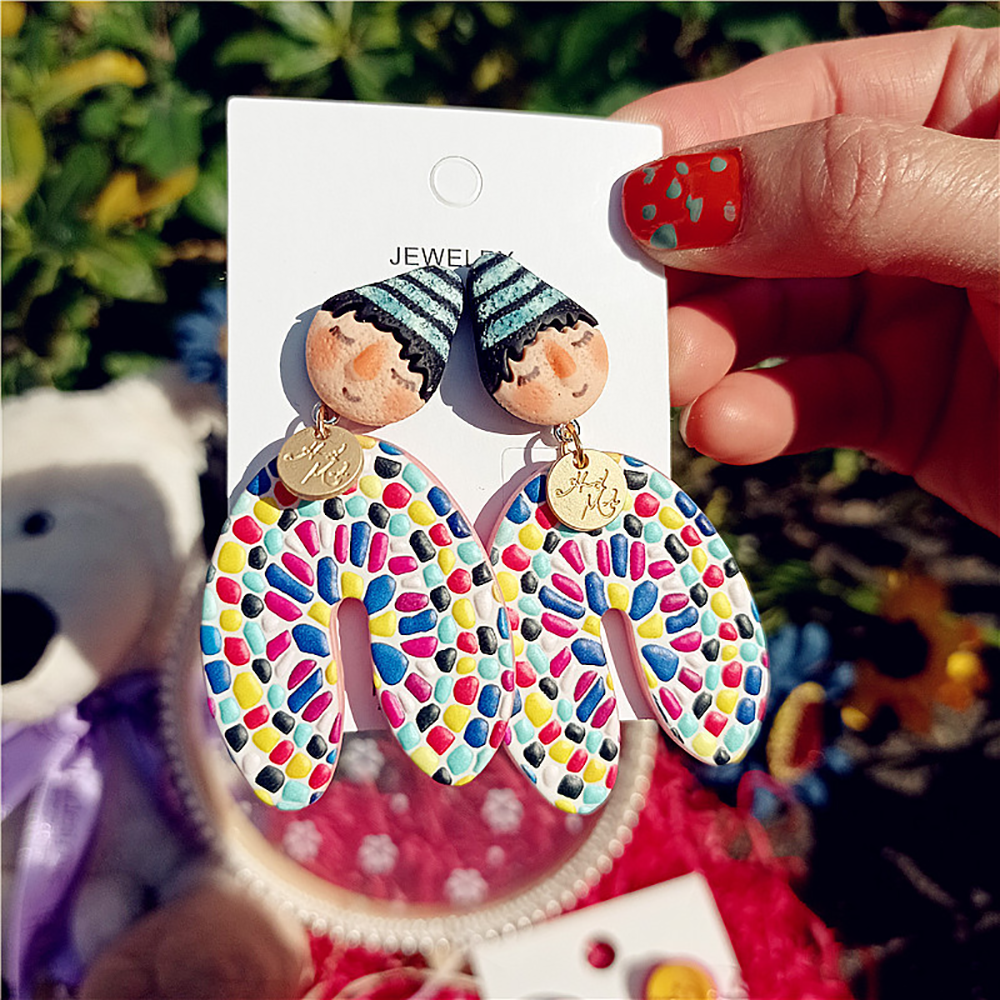 Painted Doll Earring