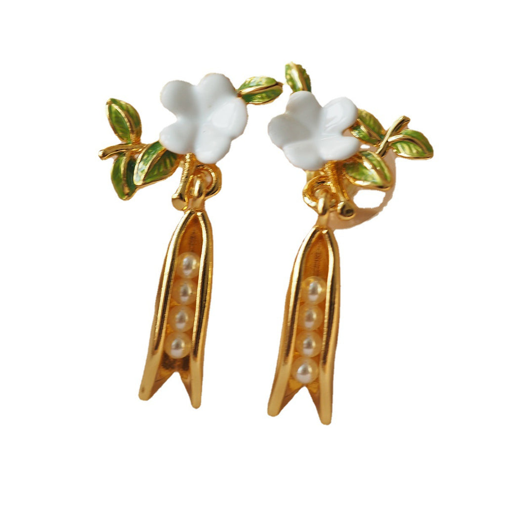 Pea Pod Flower Earrings