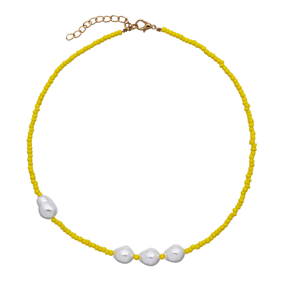 Pearl & Thin Beaded Necklace