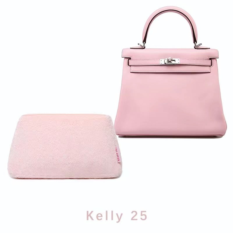 Soft Pink Faux Fur Pillow Luxury Bag Shaper For Hermès Kelly 25/28/32