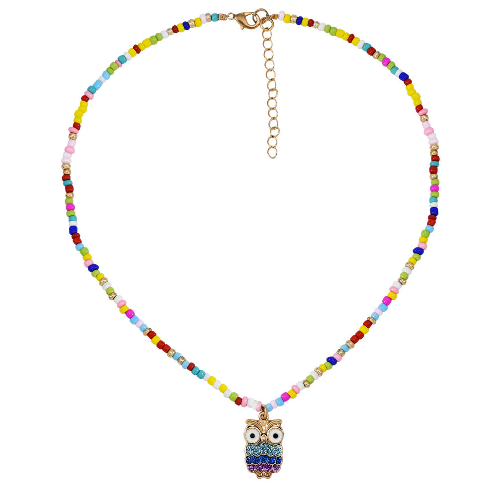 Rainbow pearl layered necklace