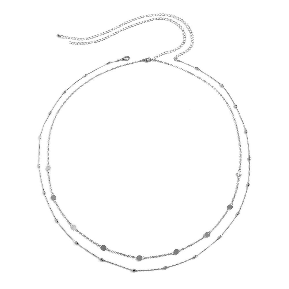 Retro Sexy Double Layer Geometric Round Piece Waist Chain