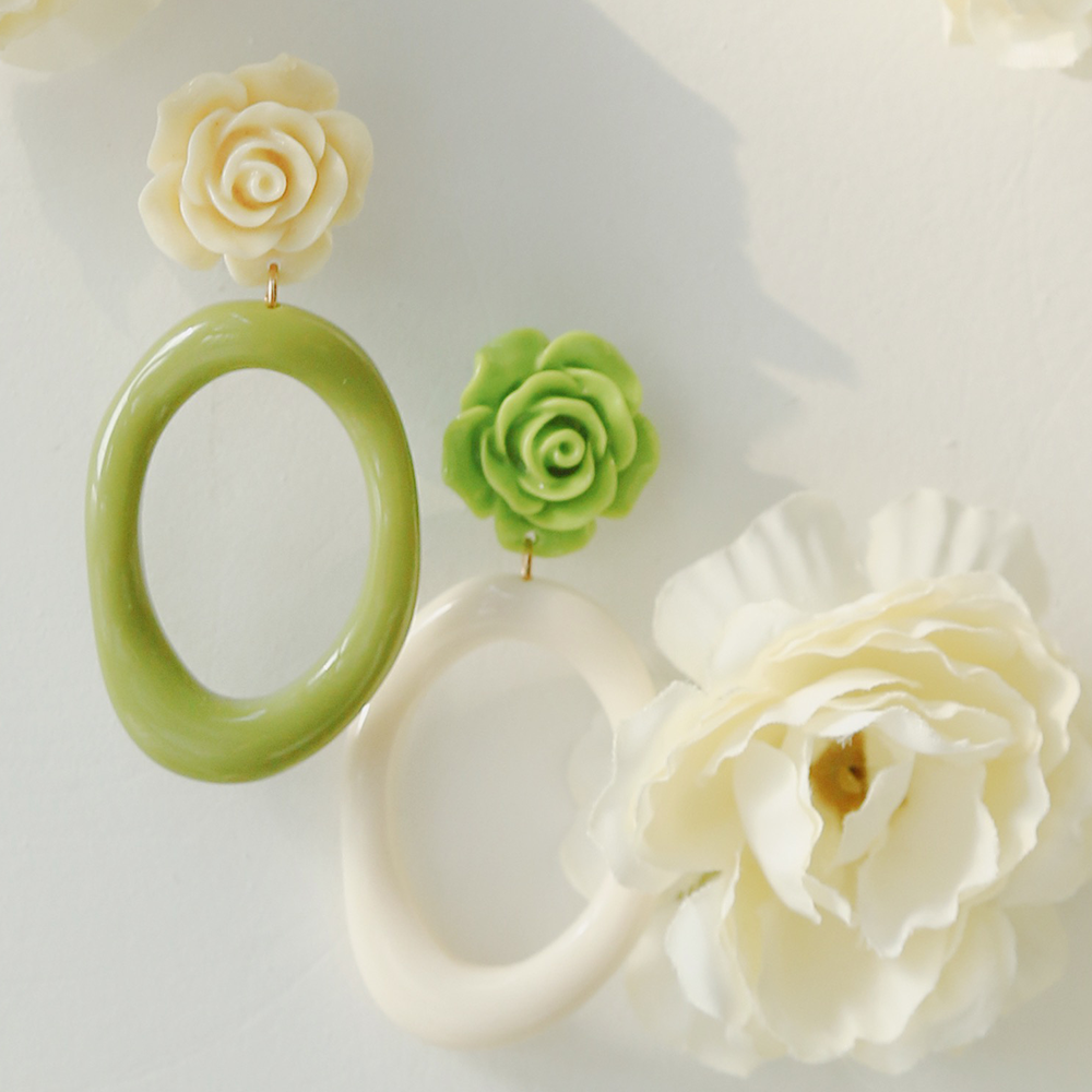 Roses Asymmetrical Earrings