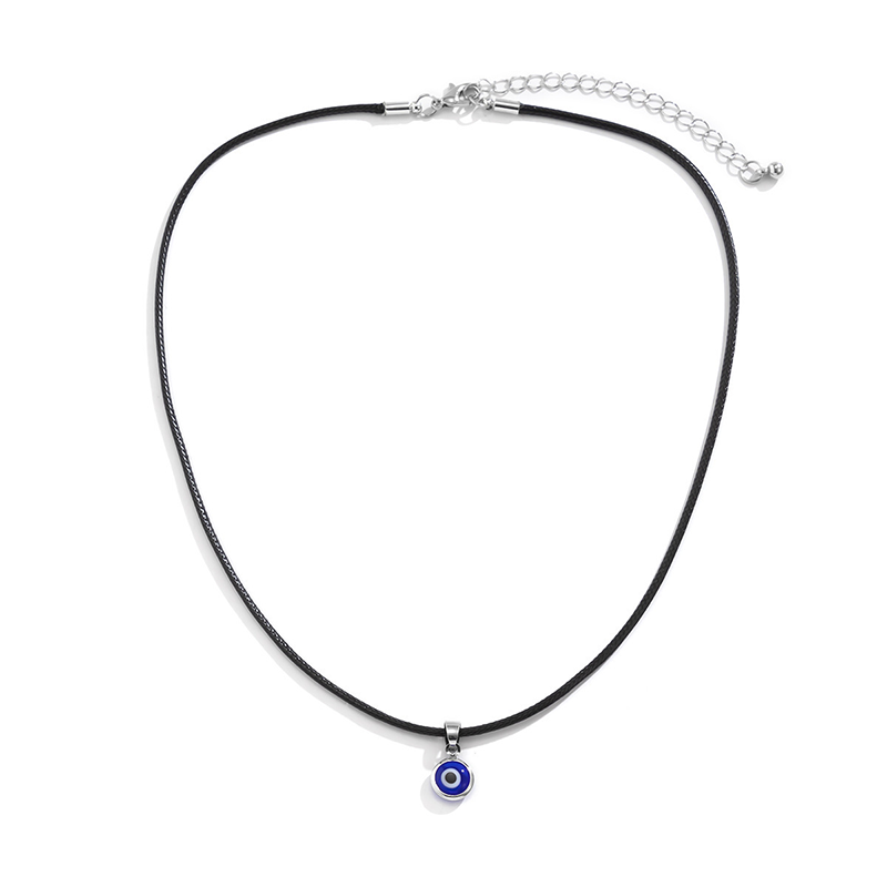 Simple Blue Evil Eye Pendant Necklace
