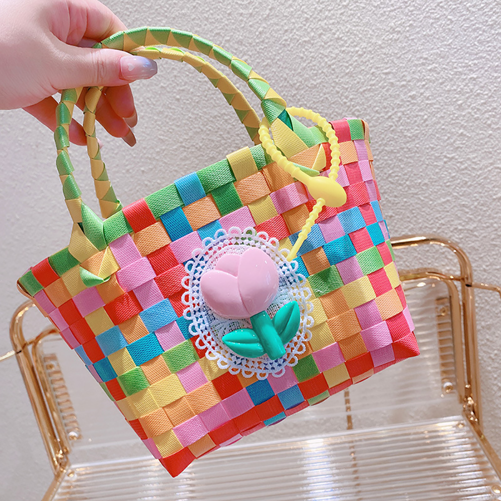 Summer Rainbow Woven Handbag