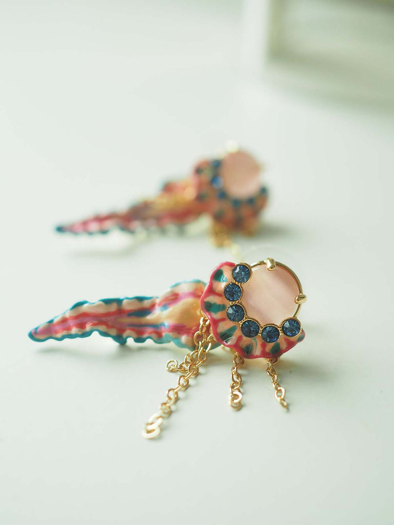 Vintage Pink Jellyfish Earrings