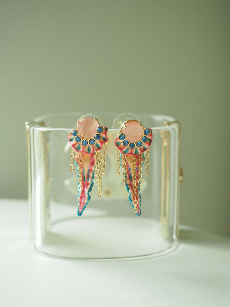 Vintage Pink Jellyfish Earrings