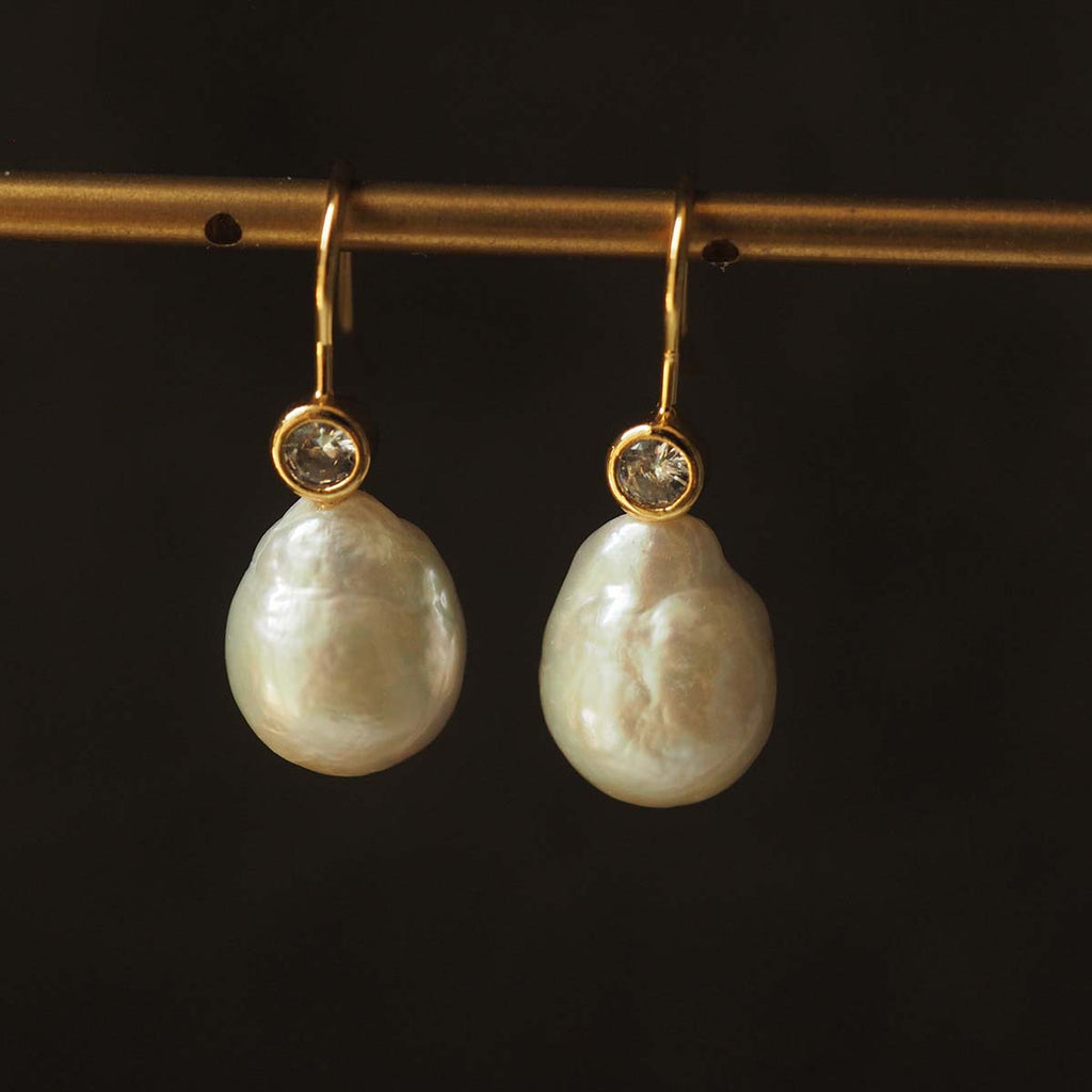 Vintage Shaped Pearl Drop Earrings